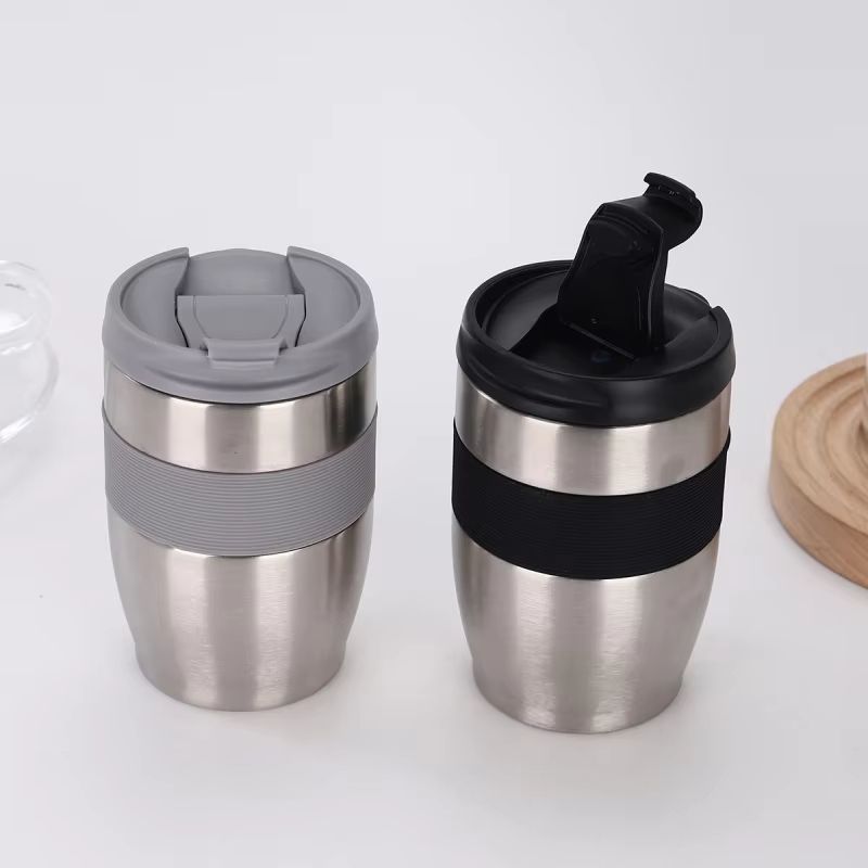 New DoubleLayer Vacuum Stainless Steel Thermos Cup Direct Drinking Coffee Cup With Lid AntiScaldin 3