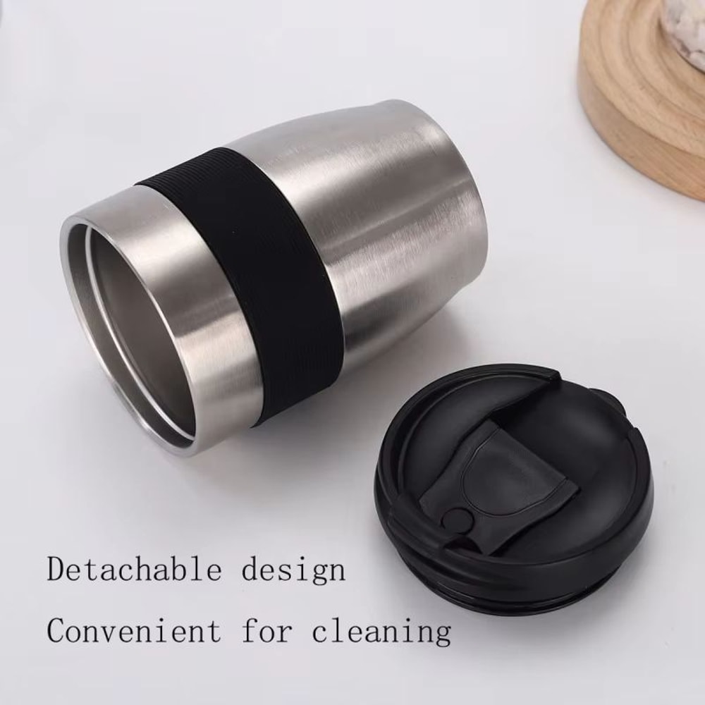 New DoubleLayer Vacuum Stainless Steel Thermos Cup Direct Drinking Coffee Cup With Lid AntiScaldin 4