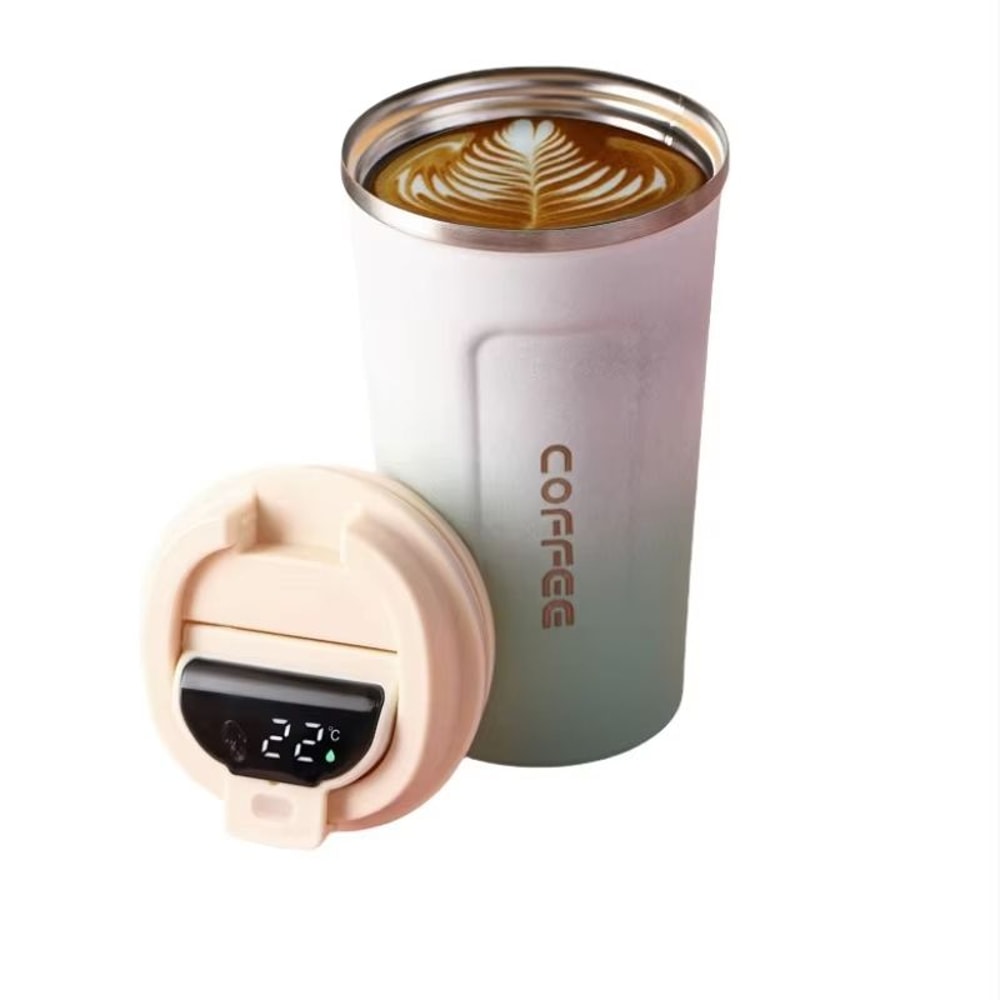 New Intelligent Temperature Measurement Stainless Steel Coffee Cup Solid Color Gradual Change Ther 12