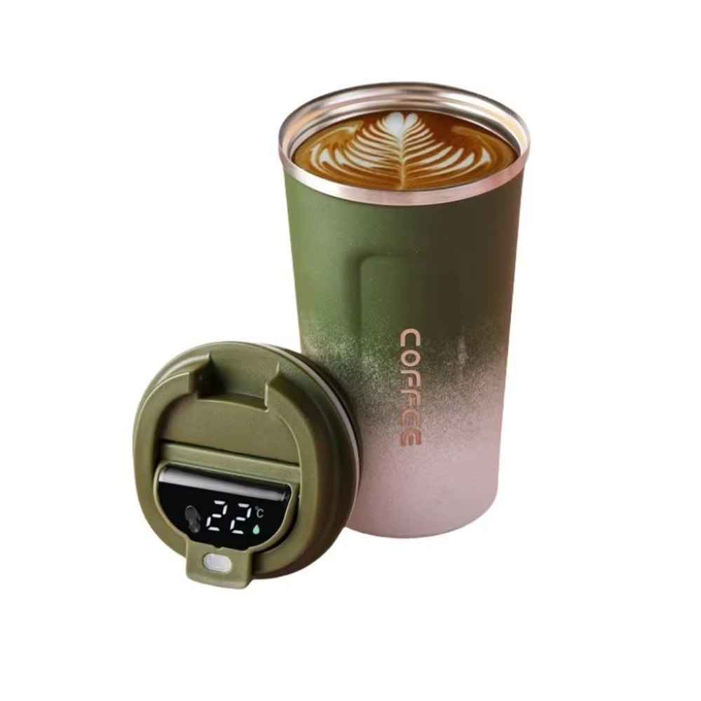 New Intelligent Temperature Measurement Stainless Steel Coffee Cup Solid Color Gradual Change Ther 13