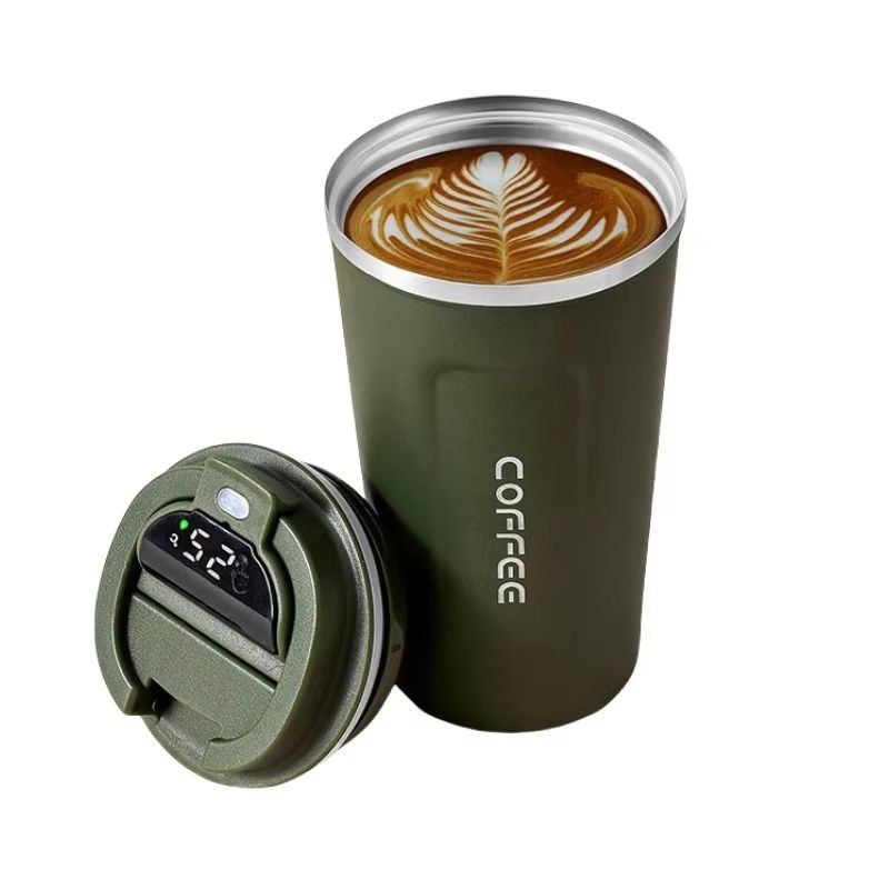 New Intelligent Temperature Measurement Stainless Steel Coffee Cup Solid Color Gradual Change Ther 7