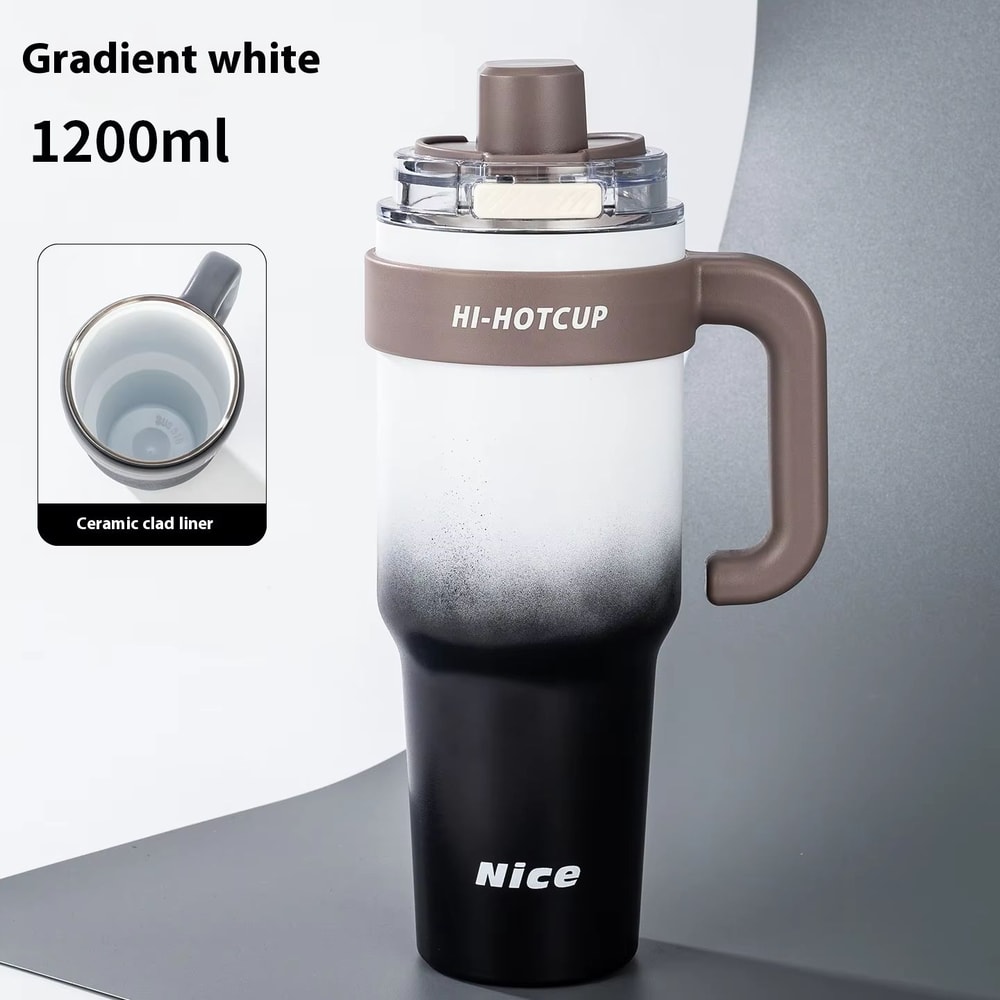 Summer New Style Portable Ice King Coffee Cup LargeCapacity OneClick Opening With Straw Insulated 9