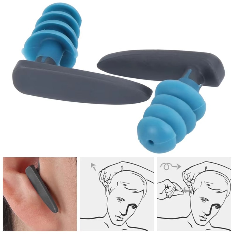 2PCS Waterproof Diving Earplugs Professional Elastic Soft Earplugs For Swimming Diving 3
