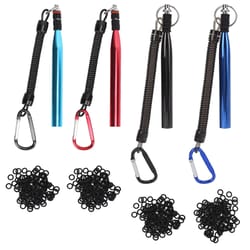 aluminium alloy soft baits tool – wacky worm rig tool with 100 o-rings fishing accessories kit