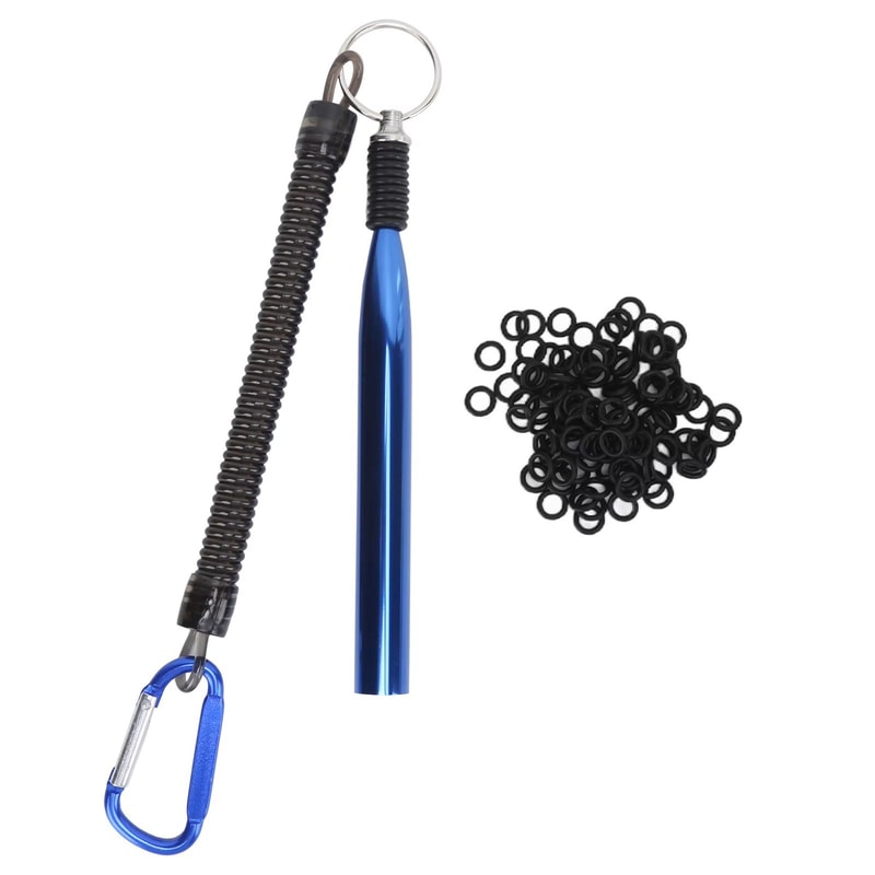 Aluminium Alloy Soft Baits Tool Wacky Worm Rig Tool With 100 ORings Fishing Accessories Kit 8