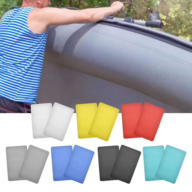 Inflatable Boat Repair Patch Kit 2PCS PVC Square Rubber Repair Patches For Kayaks Canoes 2
