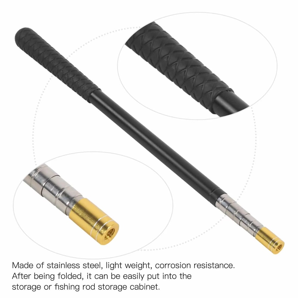 5Section Telescoping Fishing Pole Stainless Steel Extendable Mini Stream Rod 2