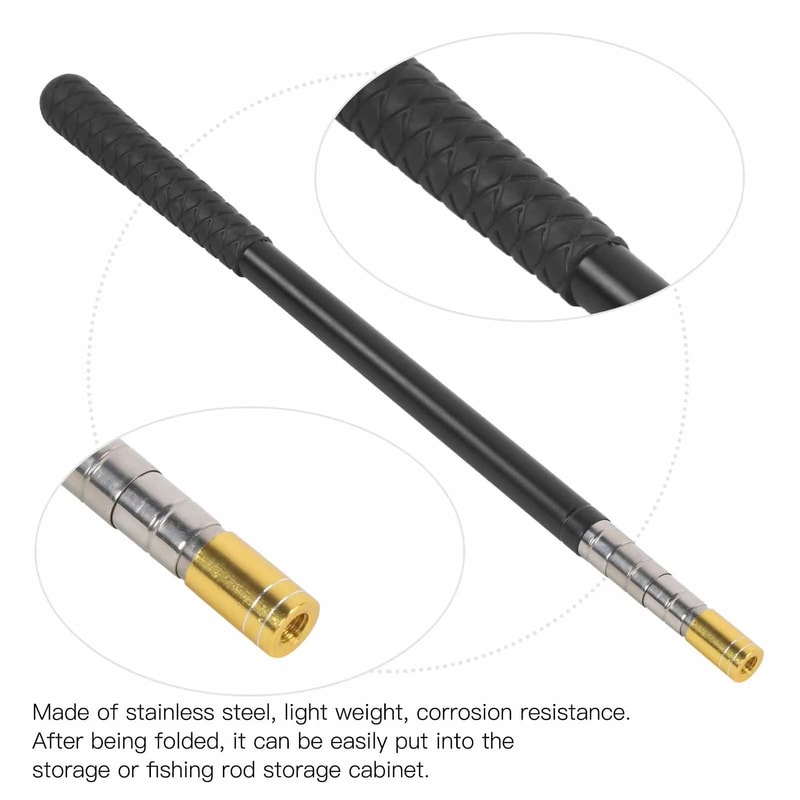 5Section Telescoping Fishing Pole Stainless Steel Extendable Mini Stream Rod 2