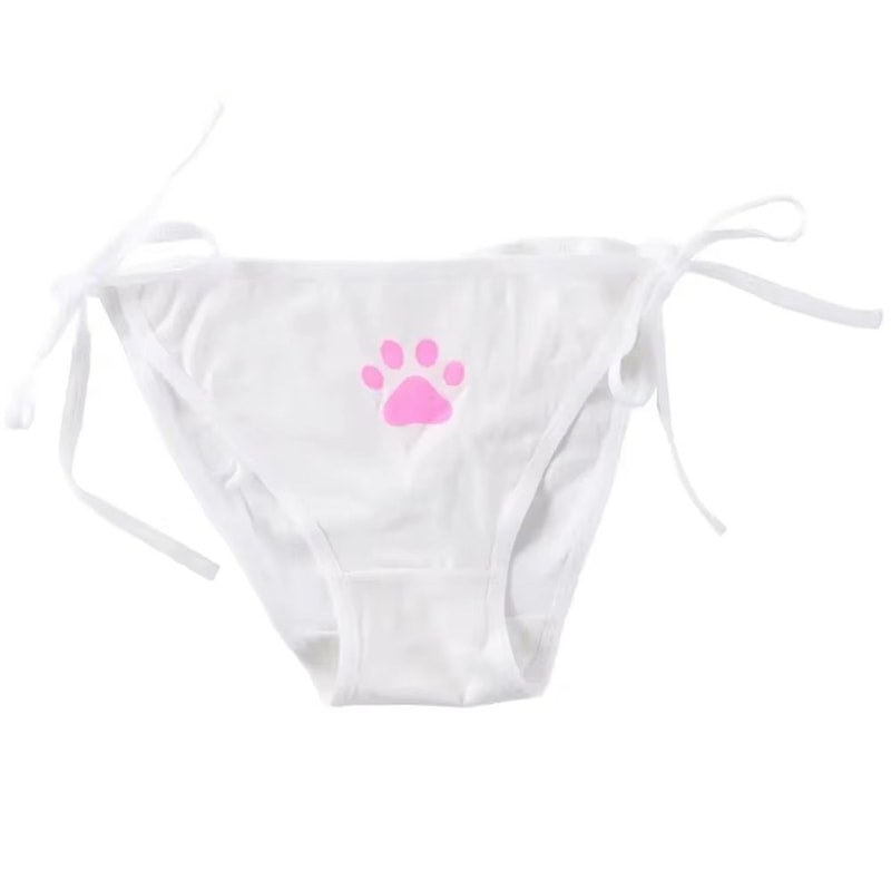 Womens Cotton Bandage Panties Cute Cat Paw Bowknot Briefs Lovely Lolita Ladies Underwear 123 Pcs 9