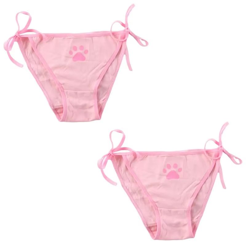 Womens Cotton Bandage Panties Cute Cat Paw Bowknot Briefs Lovely Lolita Ladies Underwear 123 Pcs 14