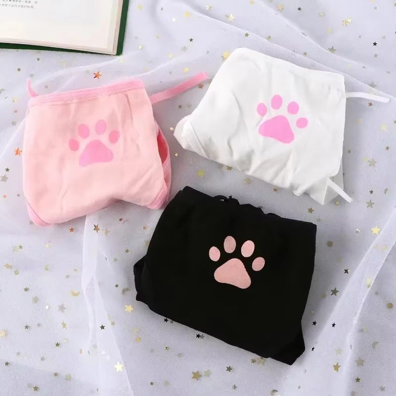 Womens Cotton Bandage Panties Cute Cat Paw Bowknot Briefs Lovely Lolita Ladies Underwear 123 Pcs 4