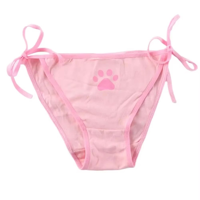Womens Cotton Bandage Panties Cute Cat Paw Bowknot Briefs Lovely Lolita Ladies Underwear 123 Pcs 7