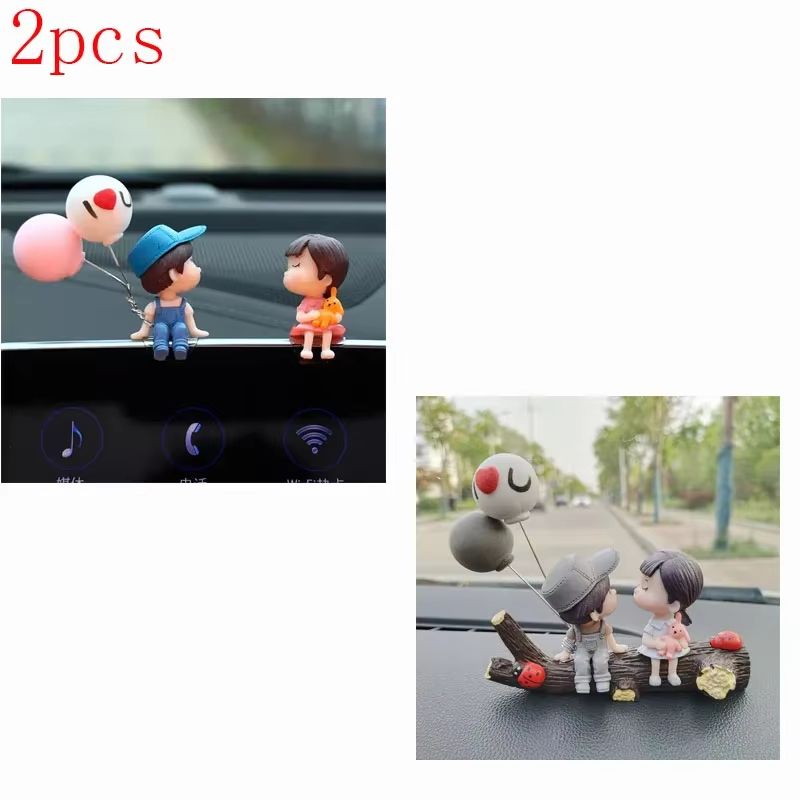 Car Interior Cute Cartoon Balloon Ornament Dashboard Decoration For Couples 12 Pcs 16