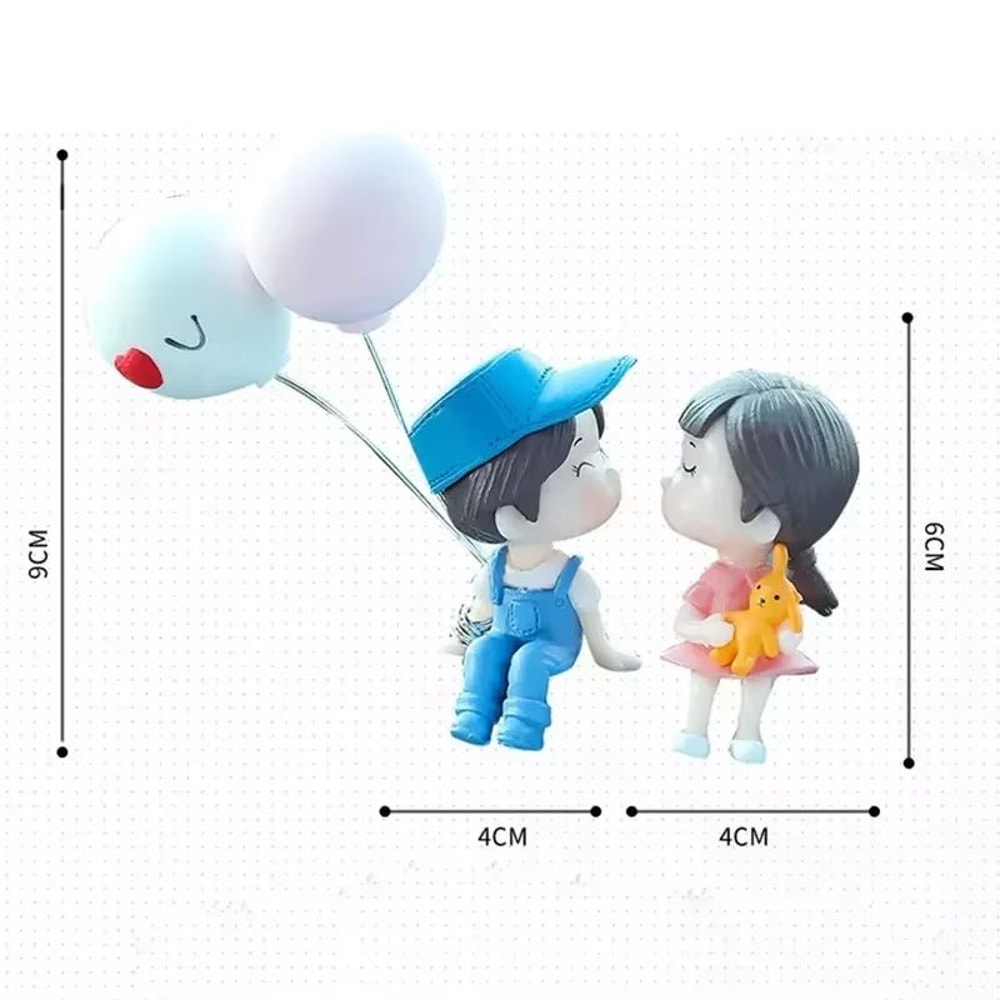 Car Interior Cute Cartoon Balloon Ornament Dashboard Decoration For Couples 12 Pcs 4