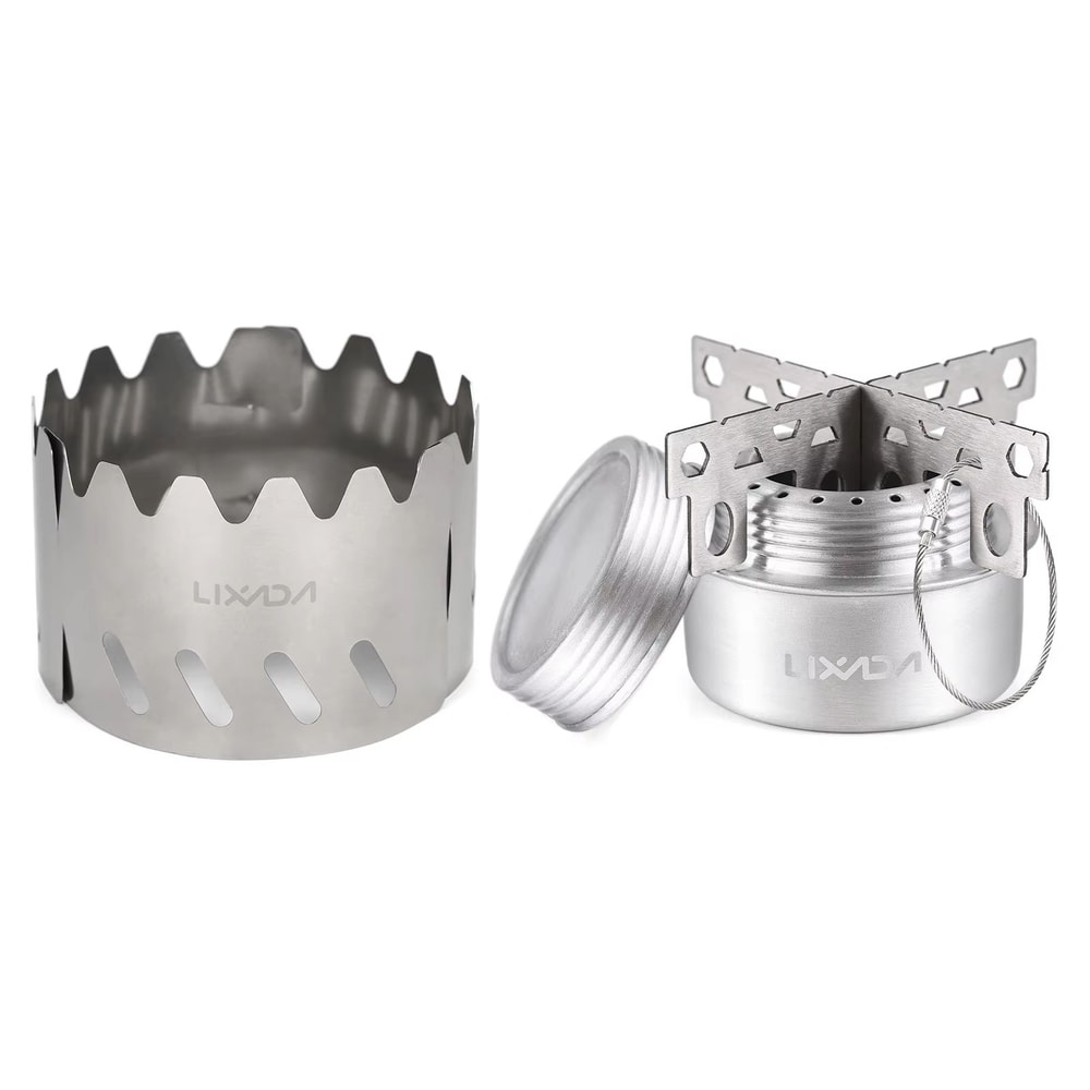 Portable Mini Aluminum Alloy Alcohol Stove With Lid Outdoor Camping Hiking Backpacking Cooking St 0