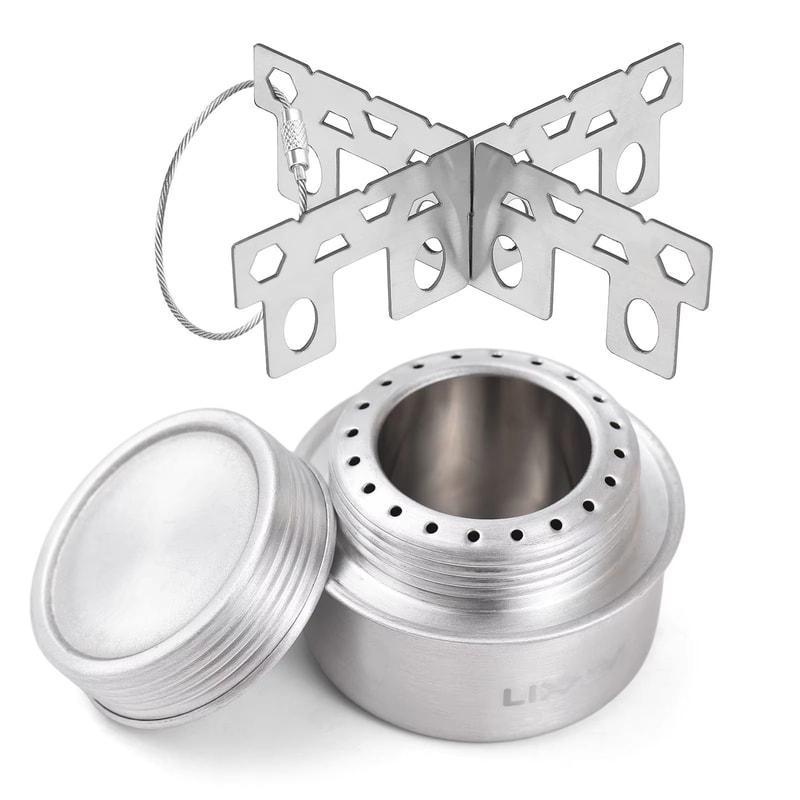 Portable Mini Aluminum Alloy Alcohol Stove With Lid Outdoor Camping Hiking Backpacking Cooking St 2