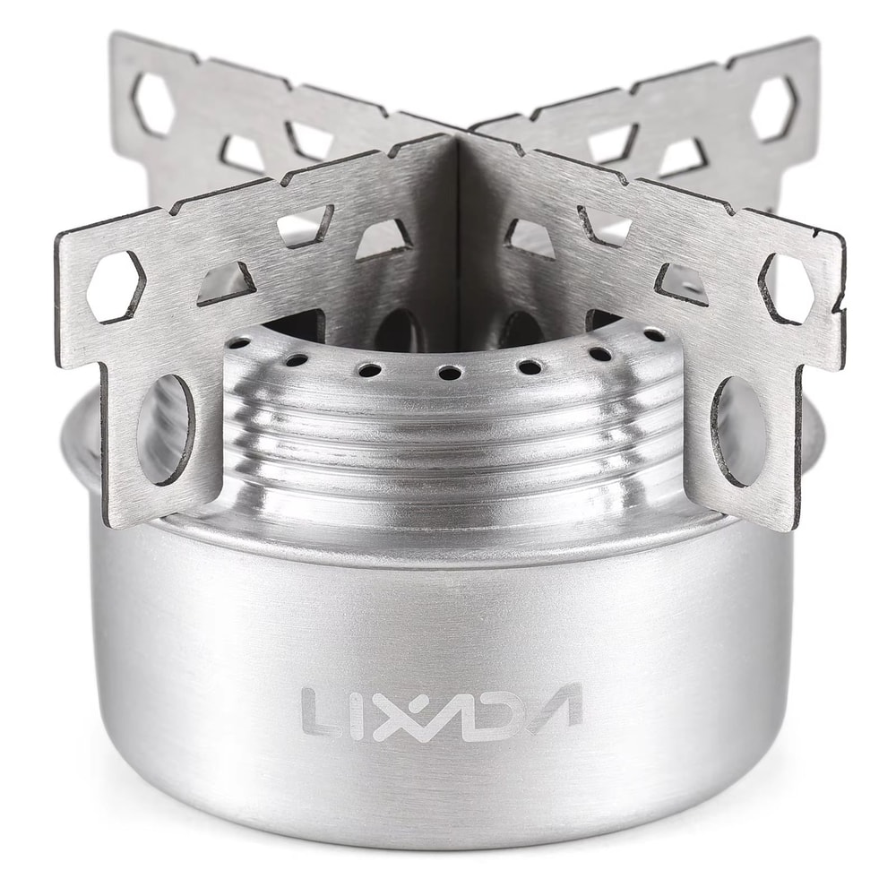 Portable Mini Aluminum Alloy Alcohol Stove With Lid Outdoor Camping Hiking Backpacking Cooking St 3