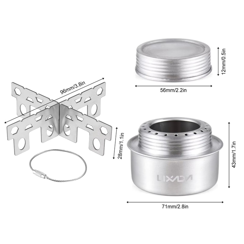 Portable Mini Aluminum Alloy Alcohol Stove With Lid Outdoor Camping Hiking Backpacking Cooking St 4