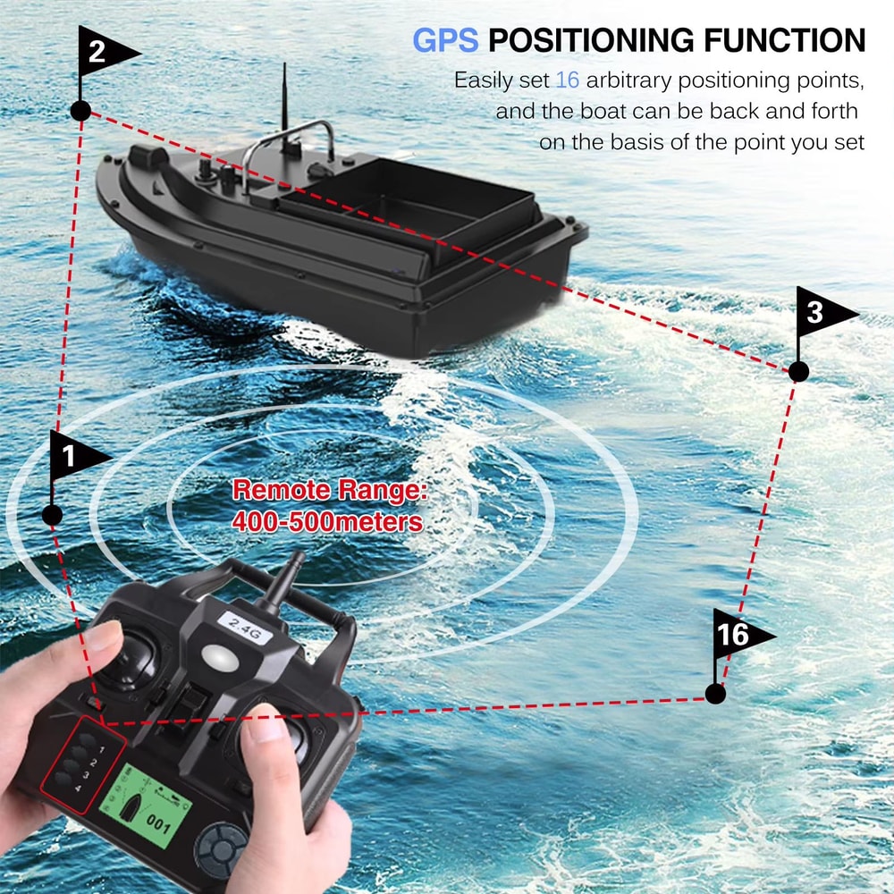 RC GPS Fishing Bait Boat Remote Controlled Surf And Lake Fishing Boat With Large Bait Container 43 2