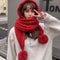 Womens Winter Hat Scarf Set Thermal Wool Pom Beanie Balaclava For Extreme Cold Versatile Knitted 10