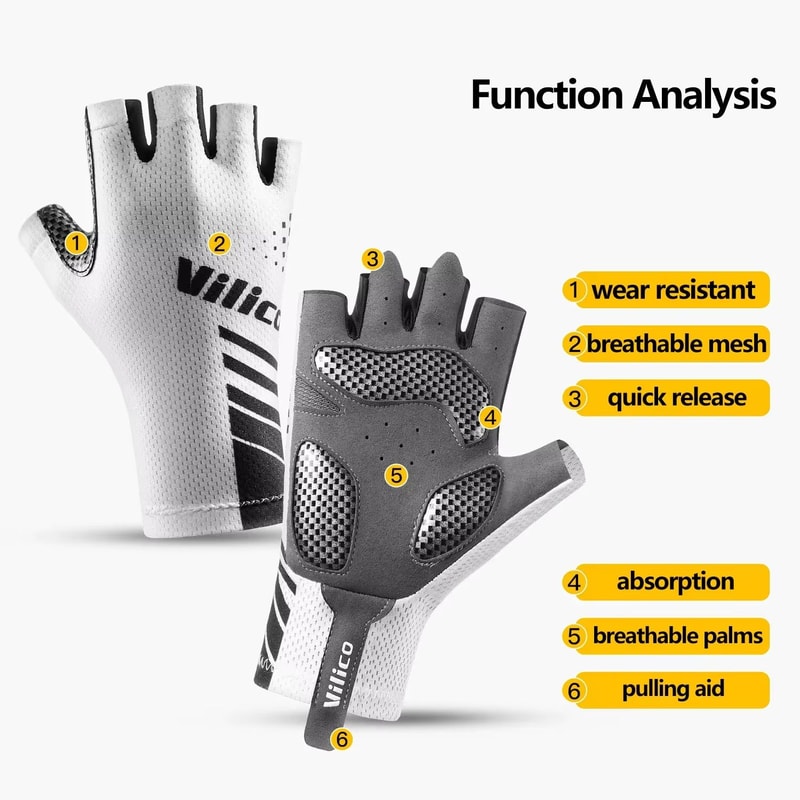 Unisex Breathable Antishock Cycling Gloves Half Finger Road Bike Gloves For Men And Women 3