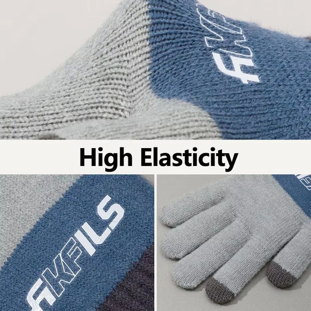 Winter Thicken Warm Sunflower Knitted Touch Screen Gloves For Women And Girls 3