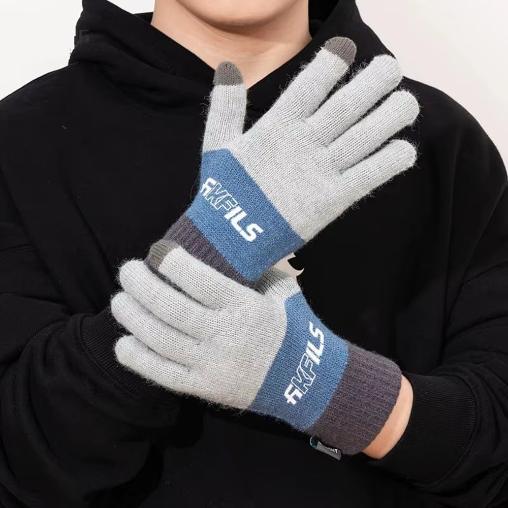 Winter Thicken Warm Sunflower Knitted Touch Screen Gloves For Women And Girls 5