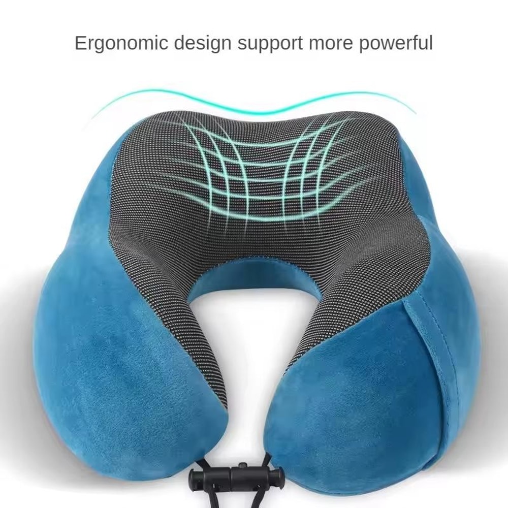 UShaped Memory Foam Travel Neck Pillow Soft Cervical Support Airplane Pillow 2