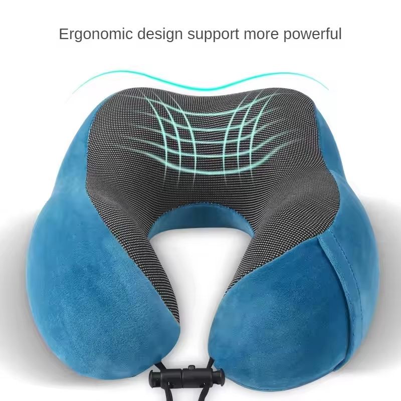 UShaped Memory Foam Travel Neck Pillow Soft Cervical Support Airplane Pillow 2