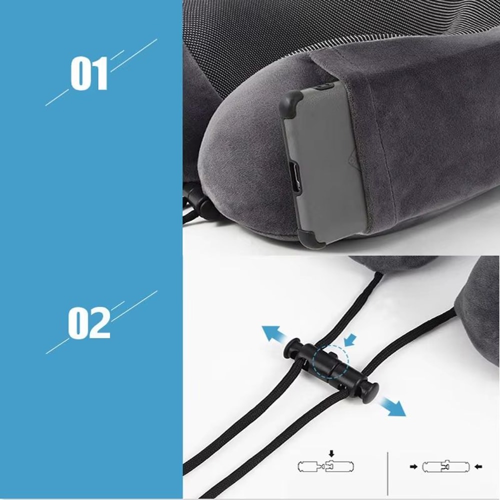 UShaped Memory Foam Travel Neck Pillow Soft Cervical Support Airplane Pillow 4