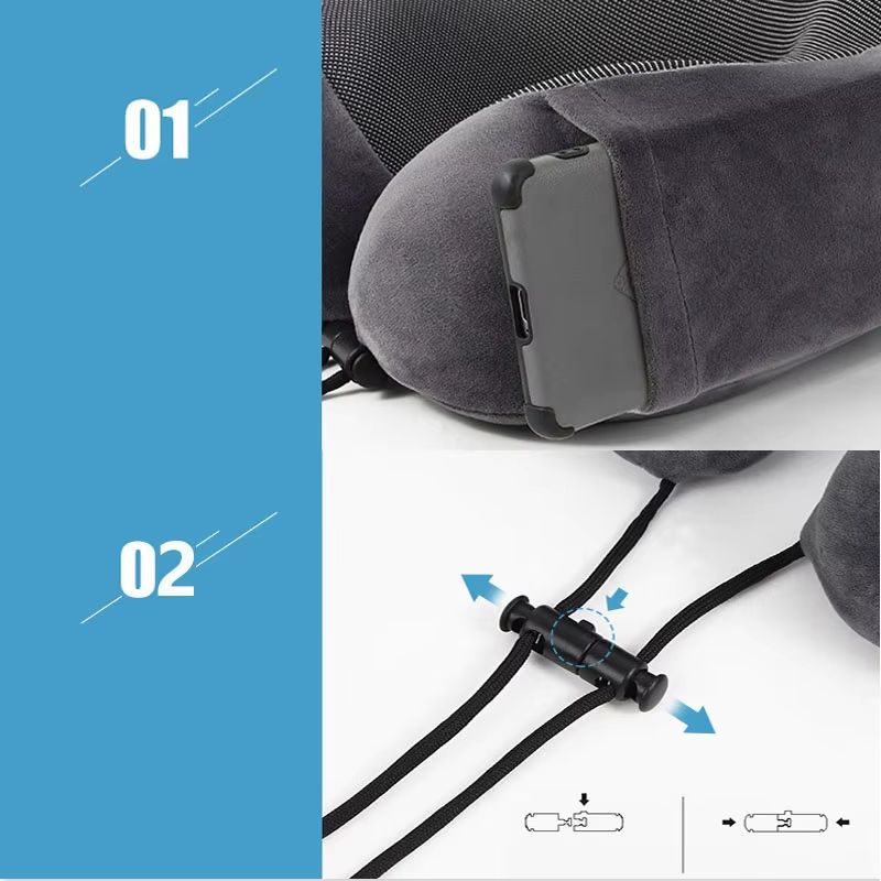 UShaped Memory Foam Travel Neck Pillow Soft Cervical Support Airplane Pillow 4