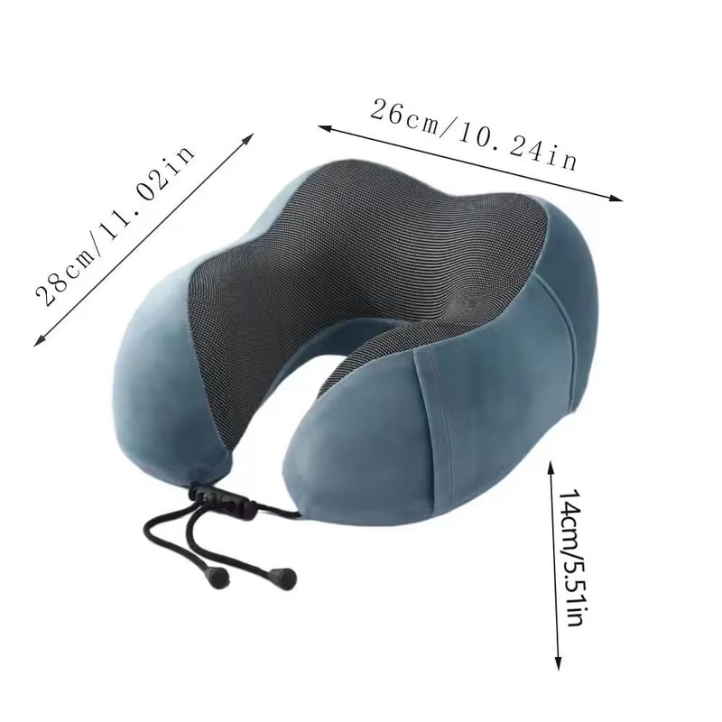 UShaped Memory Foam Travel Neck Pillow Soft Cervical Support Airplane Pillow 5