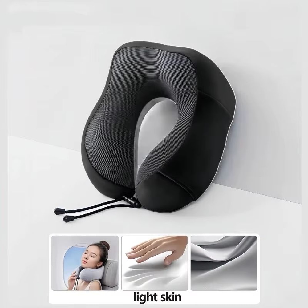 UShaped Memory Foam Travel Neck Pillow Soft Cervical Support Airplane Pillow 6