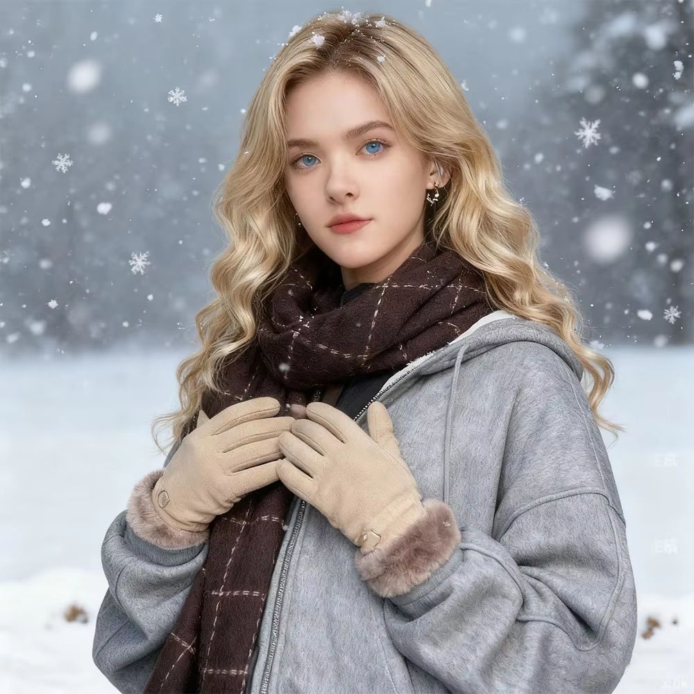 Womens Waterproof Touch Screen Winter Ski Gloves Thickened Fleece Warm Outdoor Riding And Mountain 0