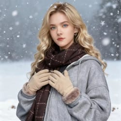 women's waterproof touch screen winter ski gloves - thickened fleece warm outdoor riding and mountaineering gloves