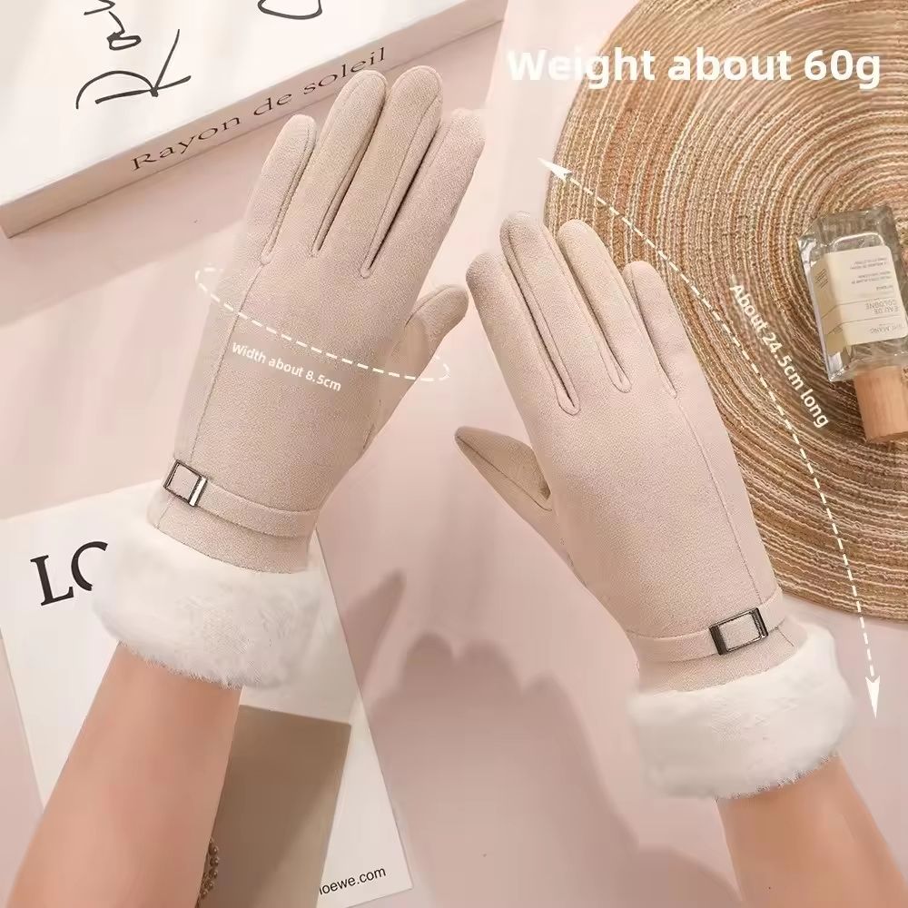 Womens Waterproof Touch Screen Winter Ski Gloves Thickened Fleece Warm Outdoor Riding And Mountain 2