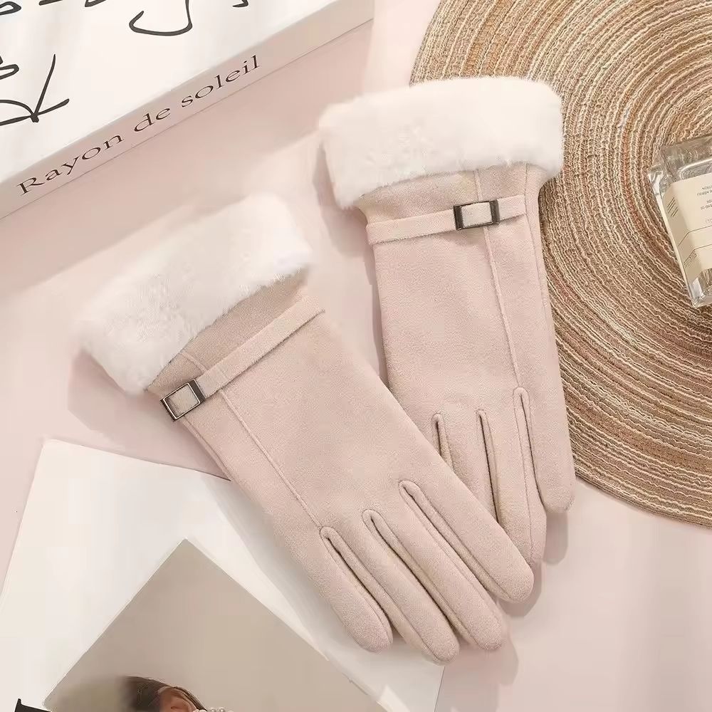 Womens Waterproof Touch Screen Winter Ski Gloves Thickened Fleece Warm Outdoor Riding And Mountain 7