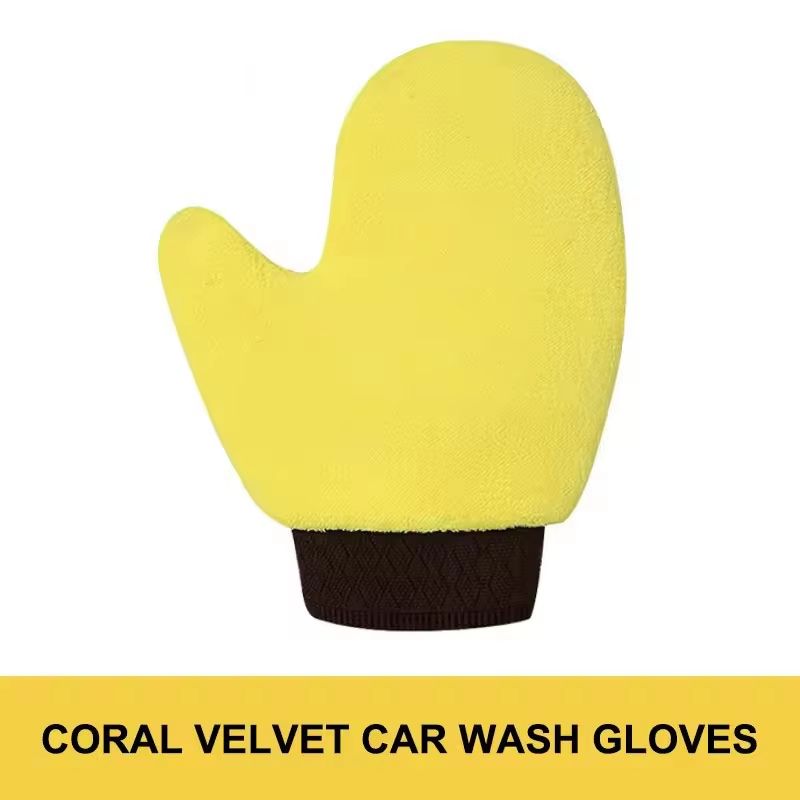DoubleFaced Coral Fleece Car Wash Glove Auto Cleaning Mitt For Paint Window And Glass Care 6