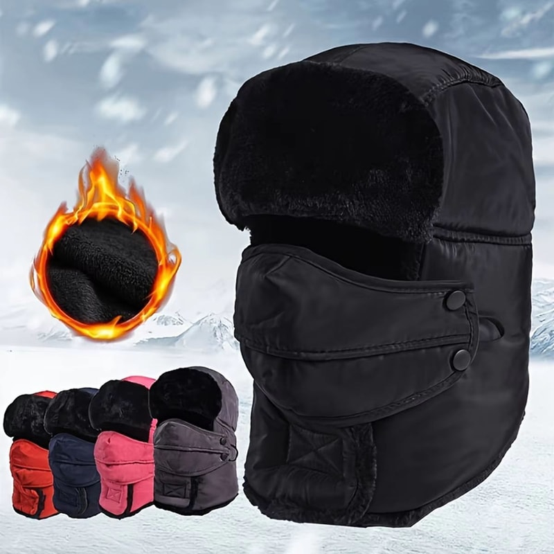 Windproof Warm Russian Trapper Bomber Hat Unisex Thermal Winter Ski And Snow Cap 1