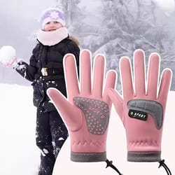 kids waterproof winter gloves – thicken plus velvet warm cycling and riding mittens for boys and girls