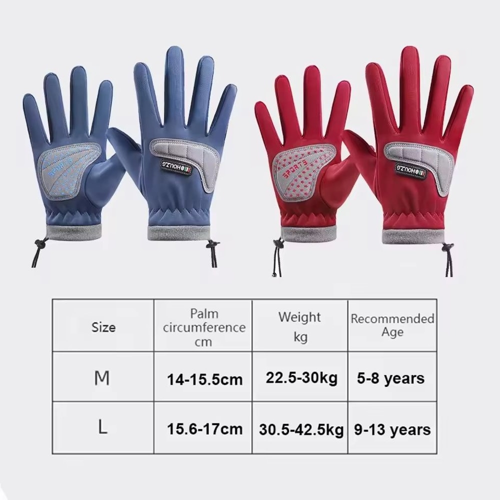 Kids Waterproof Winter Gloves Thicken Plus Velvet Warm Cycling And Riding Mittens For Boys And Gir 5