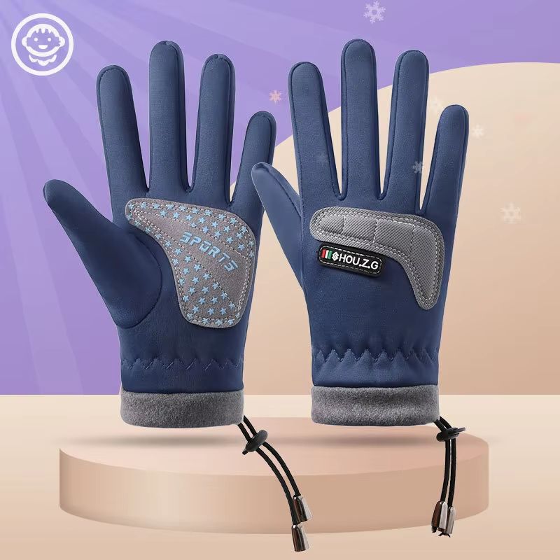 Kids Waterproof Winter Gloves Thicken Plus Velvet Warm Cycling And Riding Mittens For Boys And Gir 6