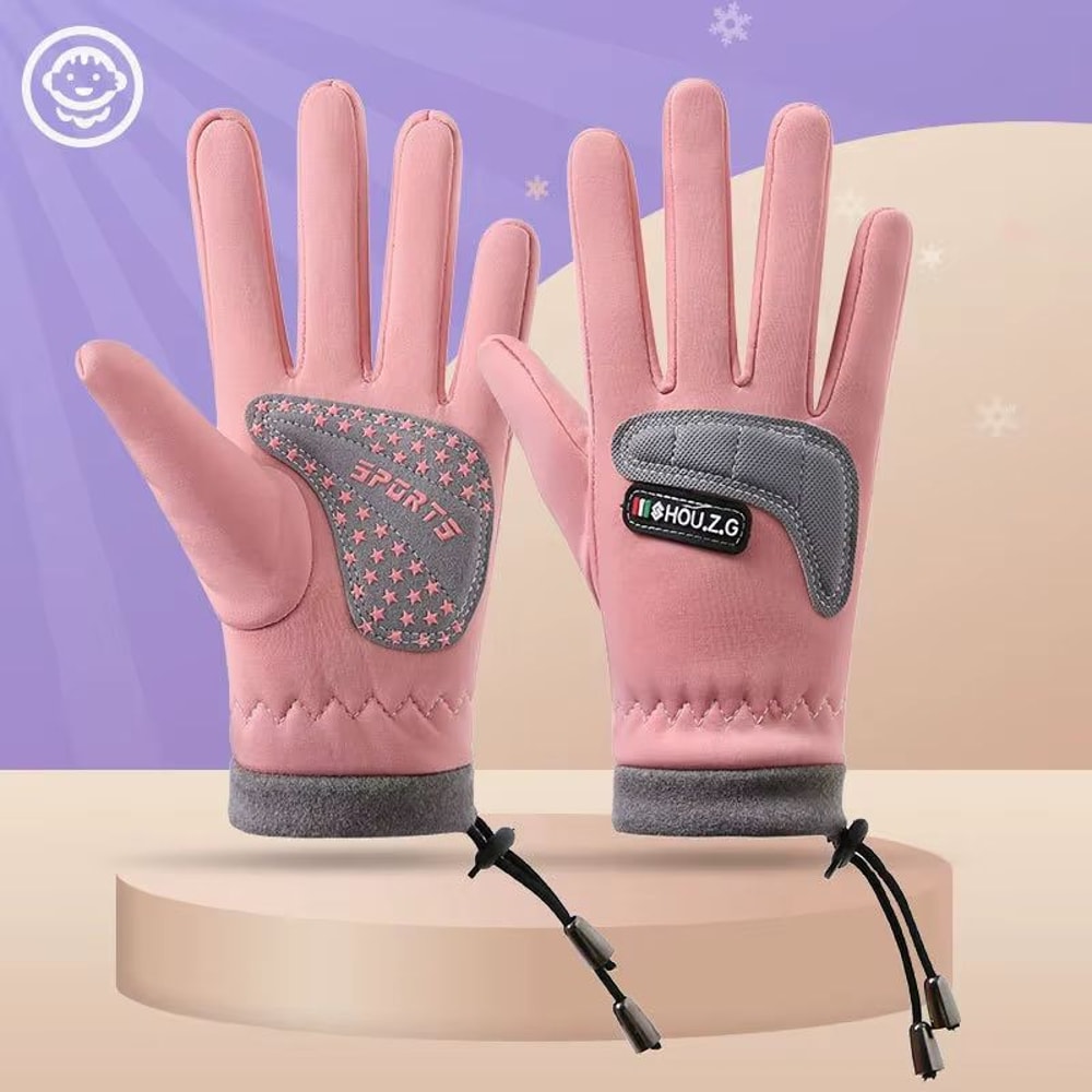 Kids Waterproof Winter Gloves Thicken Plus Velvet Warm Cycling And Riding Mittens For Boys And Gir 8