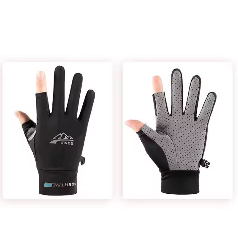 Ice Silk Sunscreen UV Protection Outdoor Sports Gloves AntiSlip Driving Cycling Fishing Summer Glo 10