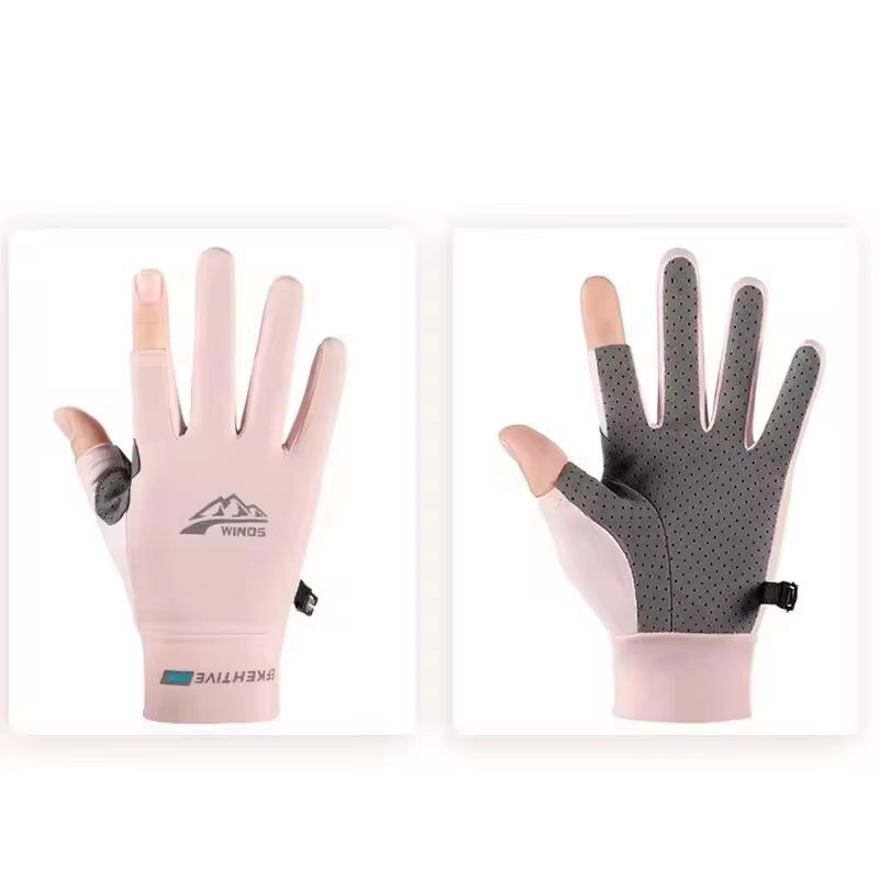 Ice Silk Sunscreen UV Protection Outdoor Sports Gloves AntiSlip Driving Cycling Fishing Summer Glo 13