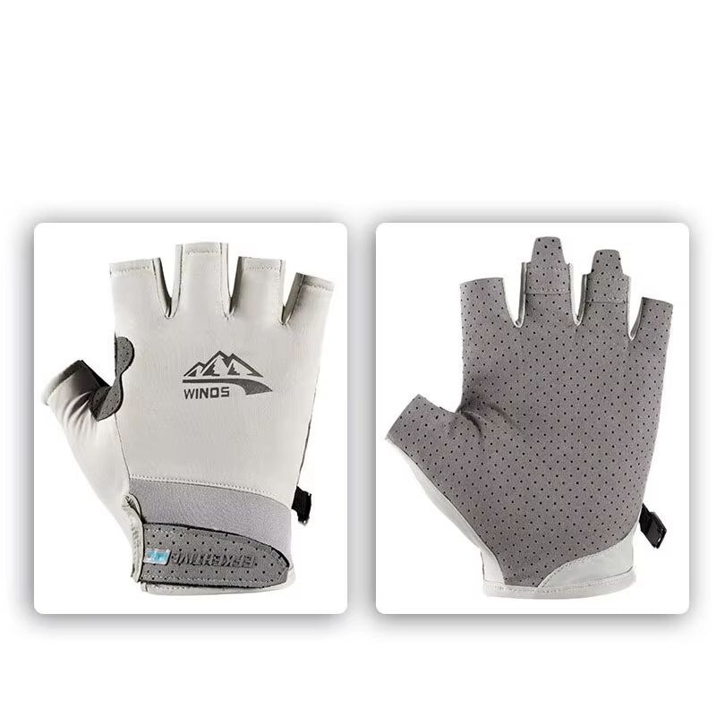 Ice Silk Sunscreen UV Protection Outdoor Sports Gloves AntiSlip Driving Cycling Fishing Summer Glo 6