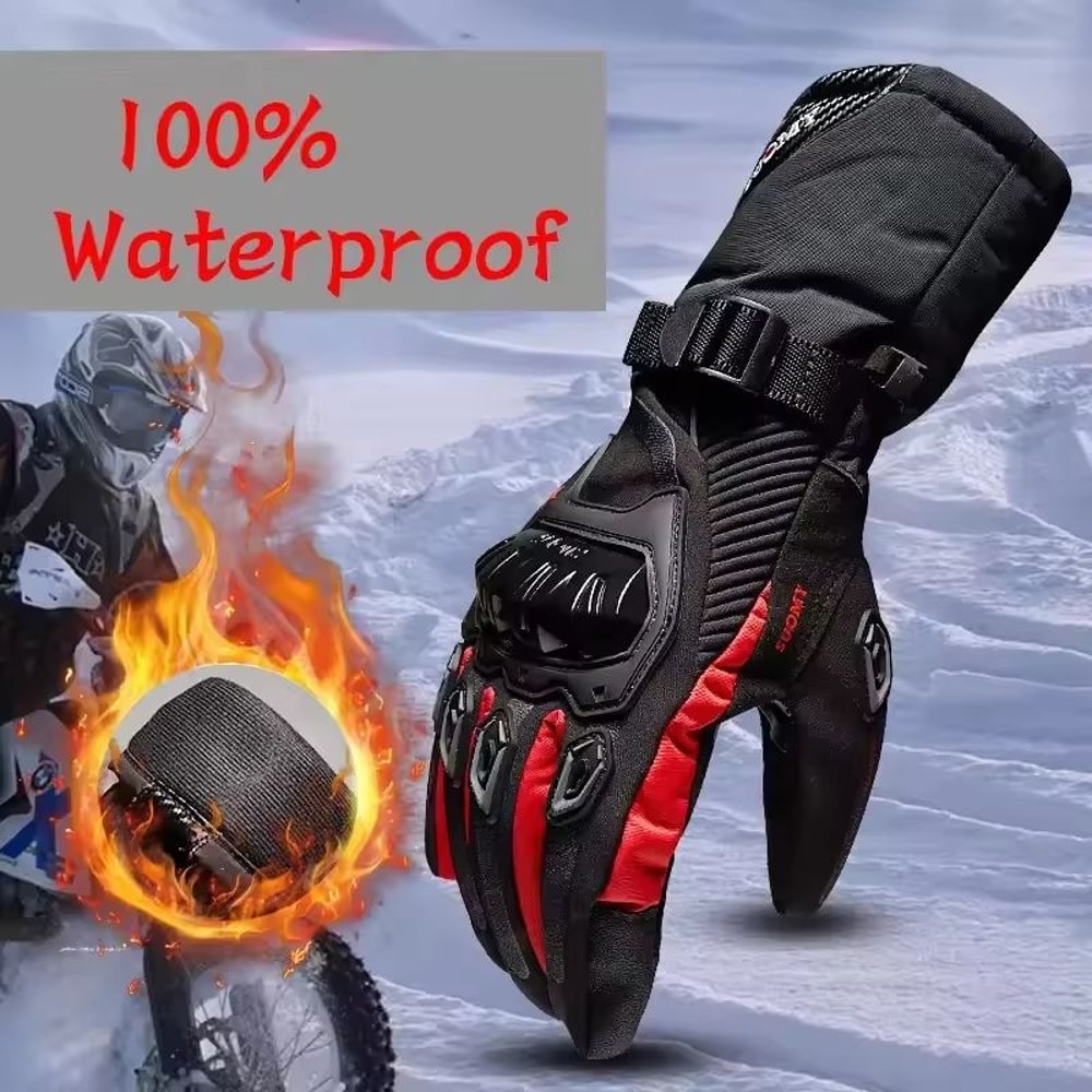 Windproof Leather Motorcycle Gloves Touch Screen Compatible Motocross Motorbike Riding Gloves For 1