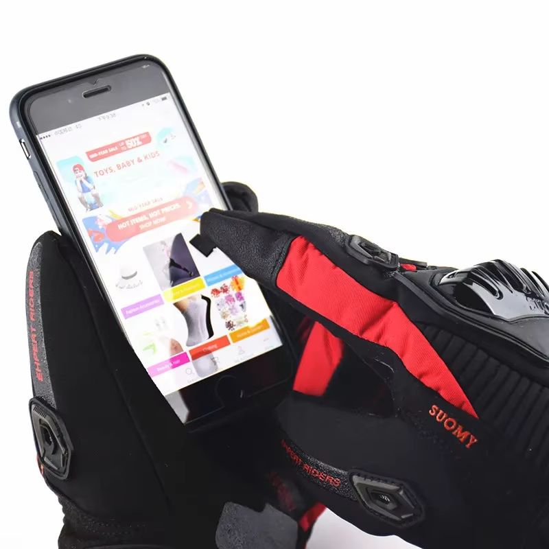 Windproof Leather Motorcycle Gloves Touch Screen Compatible Motocross Motorbike Riding Gloves For 2