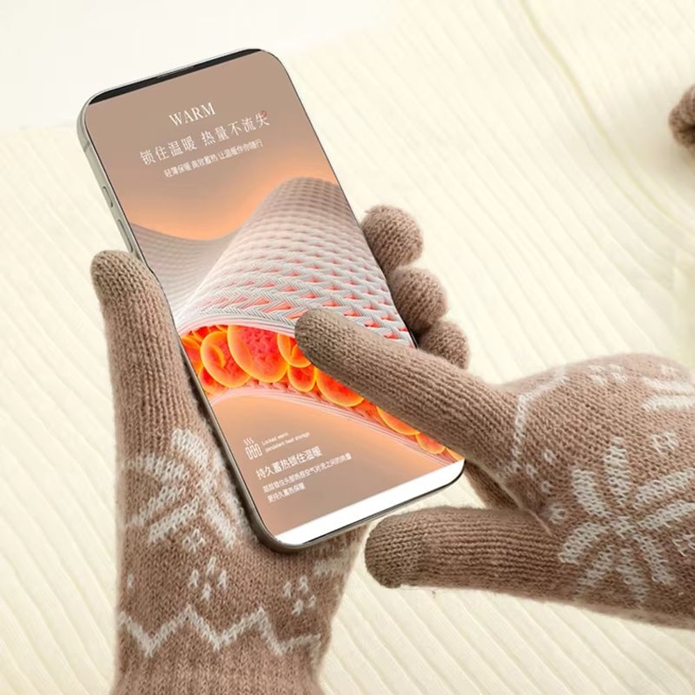 3Piece Winter Beanie Gloves Snood Scarf Set Thickened FleeceLined Hat And Neck Warmer Set For Men 1