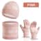 3Piece Winter Beanie Gloves Snood Scarf Set Thickened FleeceLined Hat And Neck Warmer Set For Men 6